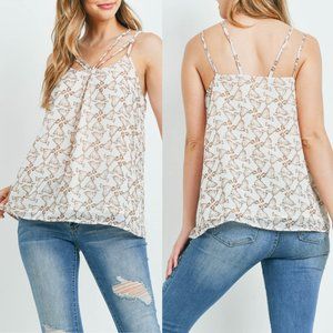 Natural Bird Print Blouse {Entro}
